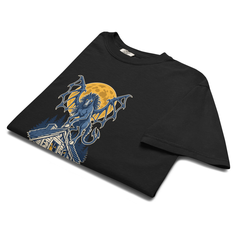 Jersey Devil: The Thirteenth Child folded, black heavyweight tee
