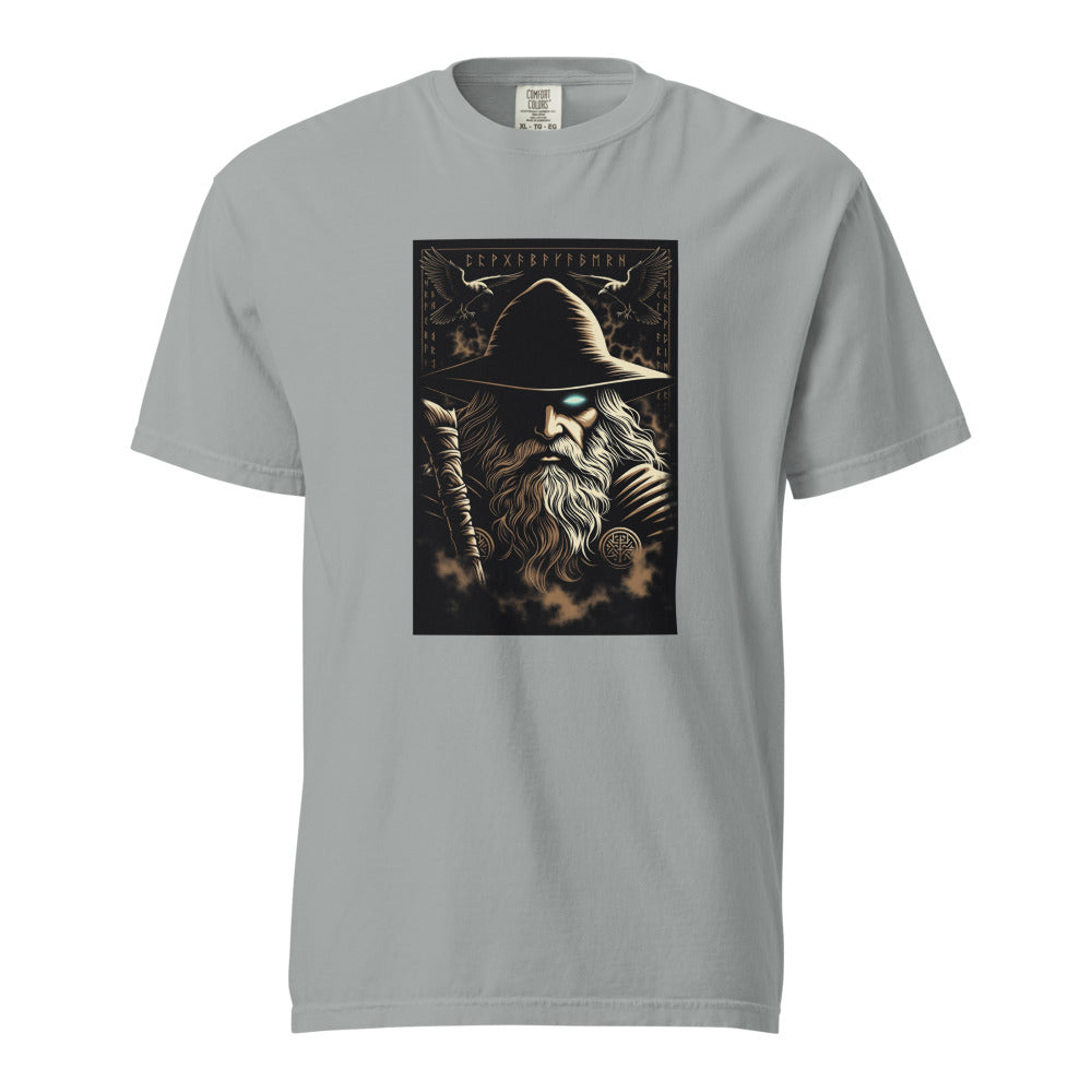 Odin: The Allfather design, on a granite heavyweight Comfort Colors tee.