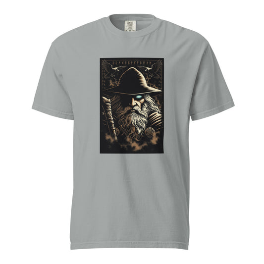 Odin: The Allfather design, on a granite heavyweight Comfort Colors tee.