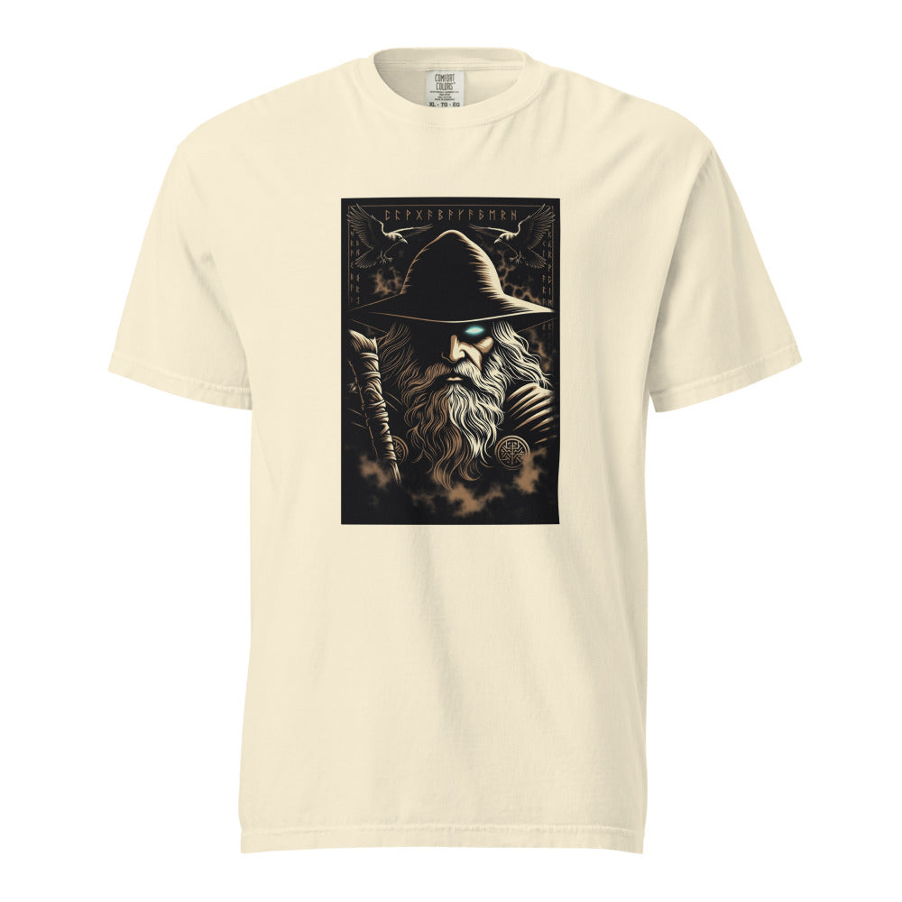 Odin: The Allfather design, on a ivory heavyweight Comfort Colors tee.