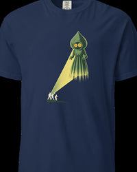 Flatwoods Monster: The Braxton County Landing tee, true navy, torso view