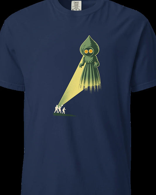 Flatwoods Monster: The Braxton County Landing tee, true navy, torso view