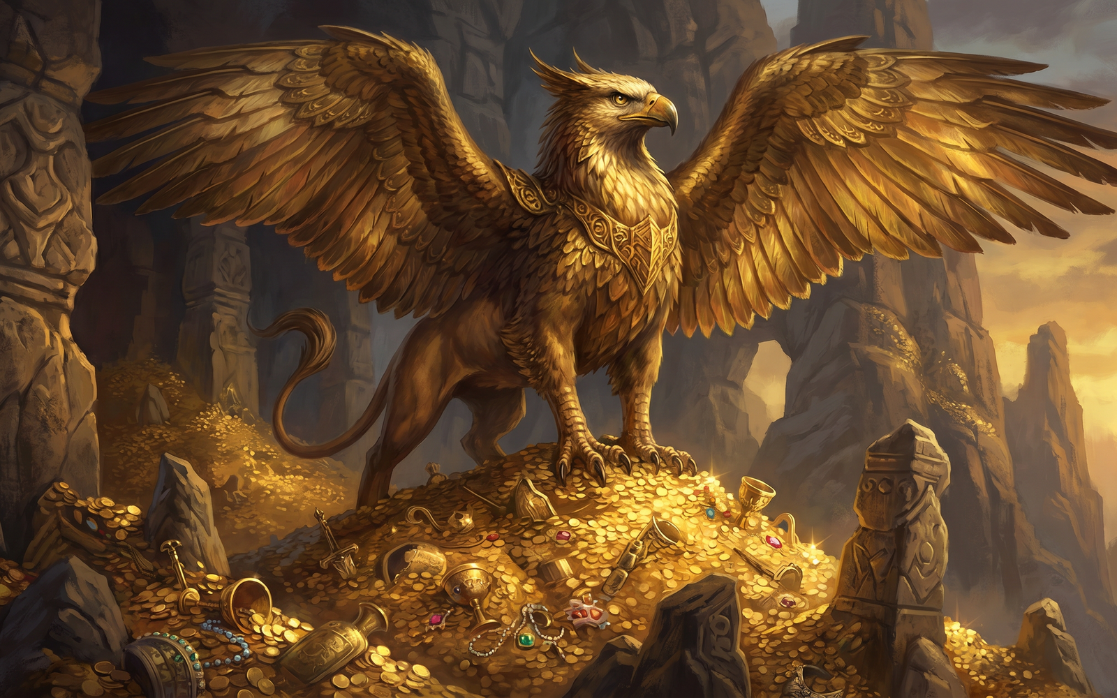 Griffin: Guardian of Gold, atmospheric legend scene