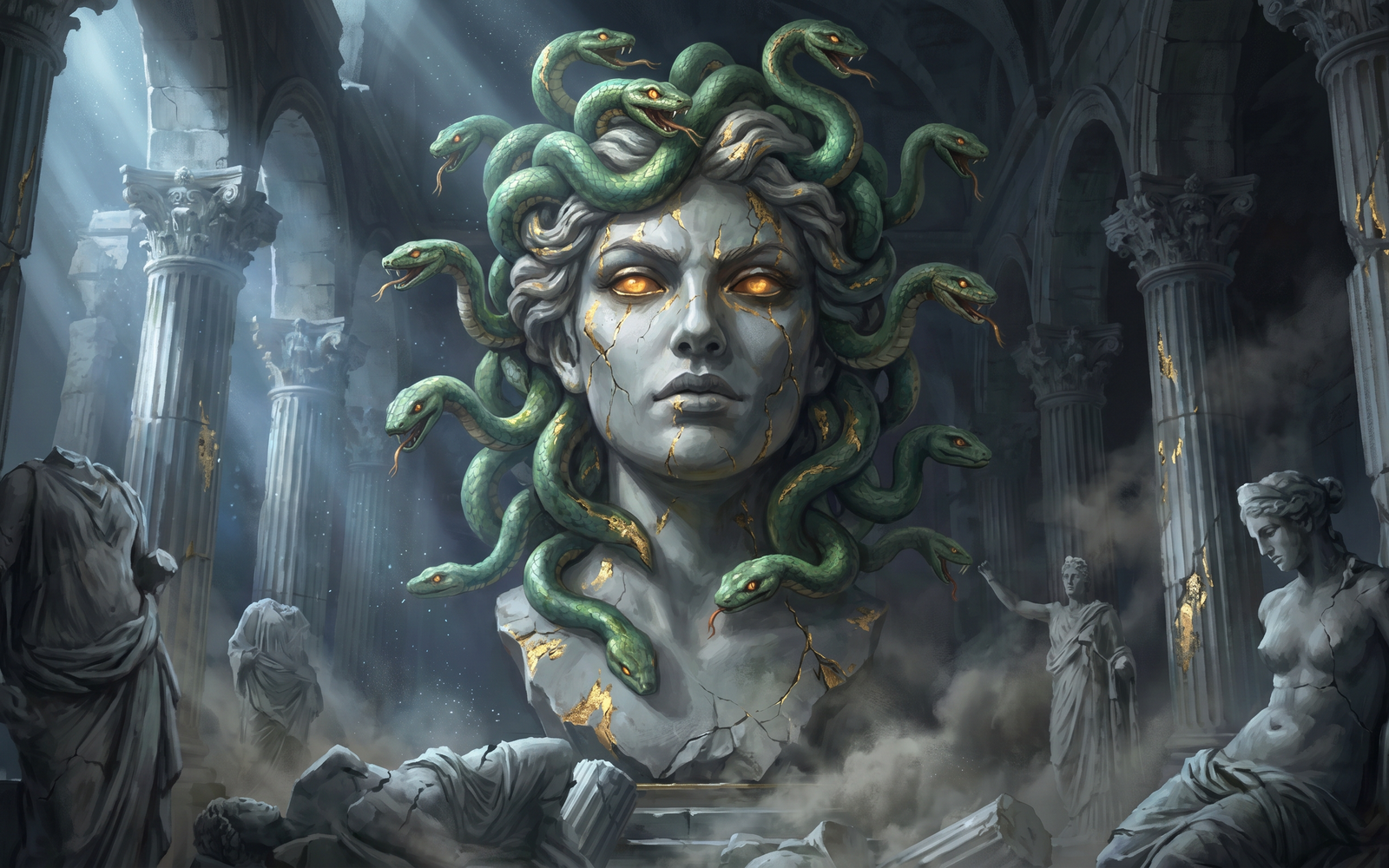 Medusa: The Gorgon's Gaze, atmospheric legend scene