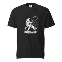 Fenrir the Chain Breaker, white wolf snapping his fetter Gleipnir, printed on a black heavyweight tee