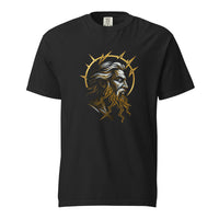 Zeus: King of Olympus design, on a black heavyweight Comfort Colors tee.