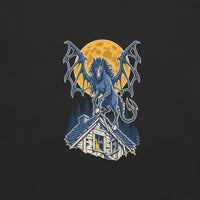 Jersey Devil: The Thirteenth Child print detail on black garment-dyed cotton