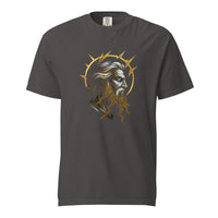 Zeus: King of Olympus design, on a graphite heavyweight Comfort Colors tee.
