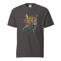 Valkyrie: The Shield-Maiden design, on a graphite heavyweight Comfort Colors tee.
