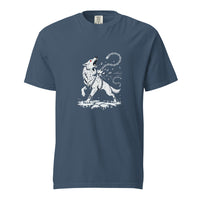 Fenrir the Chain Breaker, white wolf snapping his fetter Gleipnir, printed on a midnight heavyweight tee