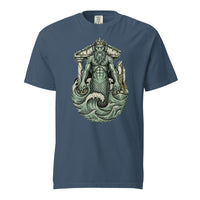 Dagon: Father of the Deep cosmic horror design, on a midnight heavyweight Comfort Colors tee.