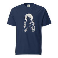 Werewolf: The Moon's Curse design, on a true navy heavyweight Comfort Colors tee.