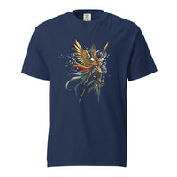 Valkyrie: The Shield-Maiden design, on a true navy heavyweight Comfort Colors tee.