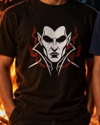 Vampire: The Night Thirst tee, black, worn, torso view
