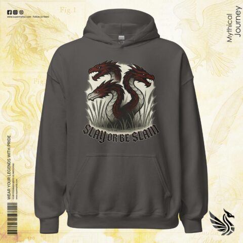 Hydra 'Slay or Be Slain' Mythological Unisex Hoodie - Image 3