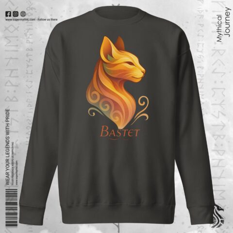 Bastet Cat Goddess Egyptian Mythology Sweatshirt - Image 7