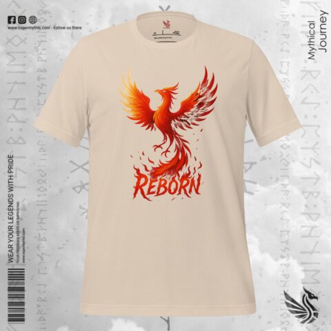 Fiery Phoenix Reborn Premium T-Shirt | Mythical Bird Apparel