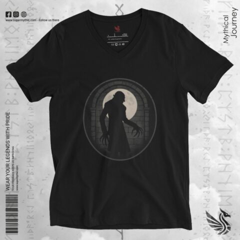 Nosferatu's Silhouette Moonlit Premium Unisex V-Neck T-Shirt