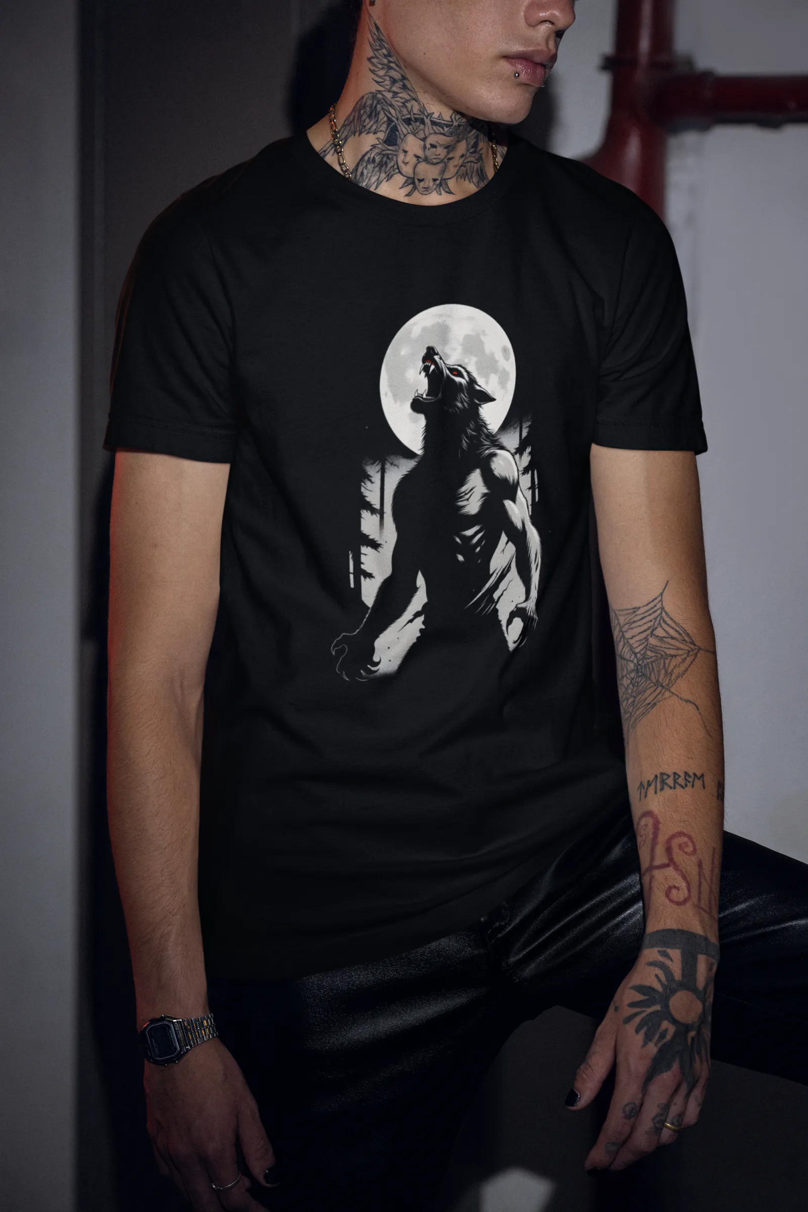 Werewolf Moon | European Folklore Gothic Premium Tee - Image 4